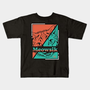 Retro Meowsik-Cat and Music lovers- Kids T-Shirt